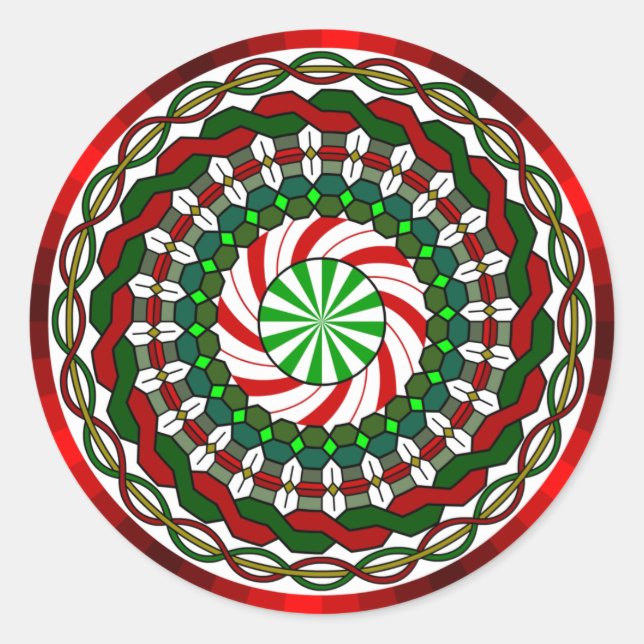 Rond Sticker aux couleurs de Noël (Devant)