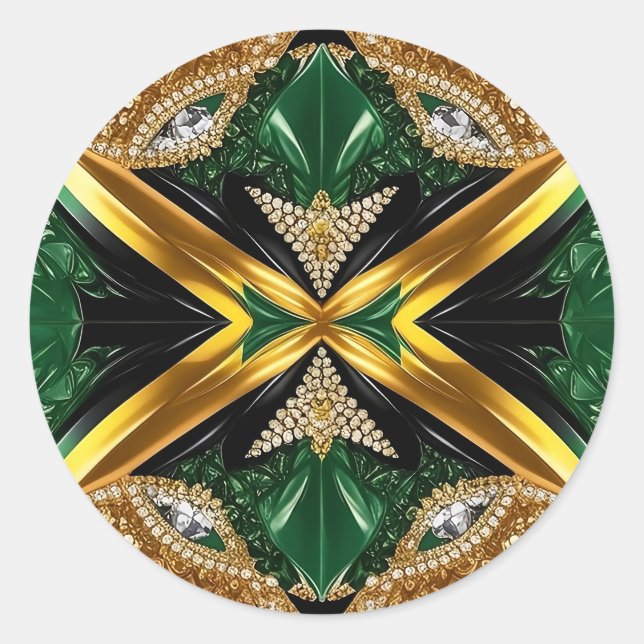 Rond Sticker aux couleurs jamaïcaines (Devant)