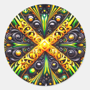 Rond Sticker aux couleurs jamaïcaines