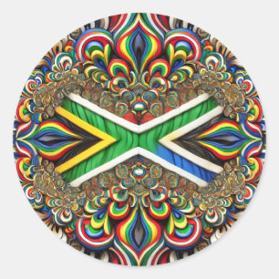 Rond Sticker aux couleurs sud-africaines