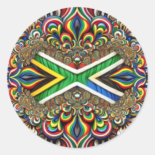 Rond Sticker aux couleurs sud-africaines (Devant)