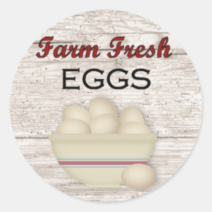 Rond Sticker aux oeufs frais