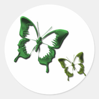 Rond Sticker aux papillons verts