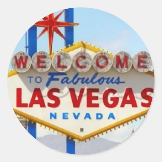 Rond Sticker aux signes Las Vegas (Devant)