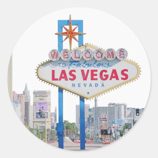 Rond Sticker aux signes Las Vegas (Devant)