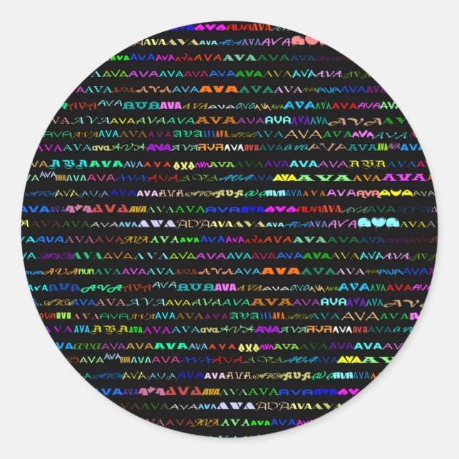 Rond Sticker Ava Text Design I (Devant)