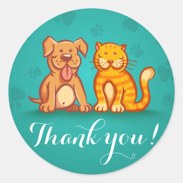 Rond Sticker avec animaux de compagnie (Devant)