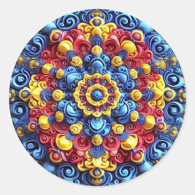 Rond Sticker avec des couleurs roumaines Design (Devant)