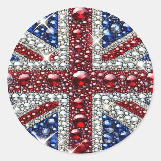 Rond Sticker avec design aux couleurs britanniques (Devant)