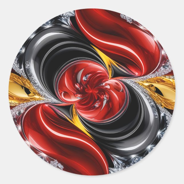 Rond Sticker avec design couleur allemande (Devant)
