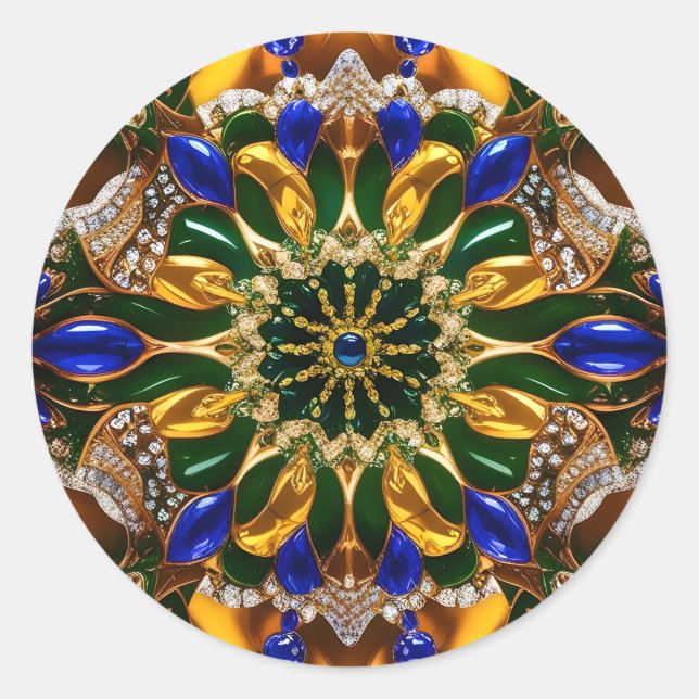 Rond Sticker avec design couleur Brésil (Devant)