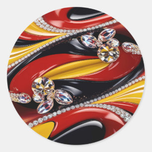 Rond Sticker avec design de couleurs Belgique