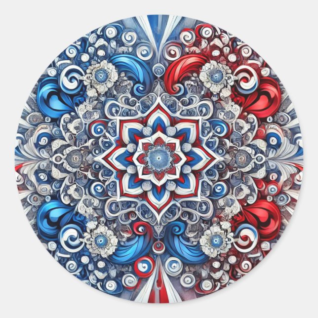 Rond Sticker avec design de couleurs françaises (Devant)