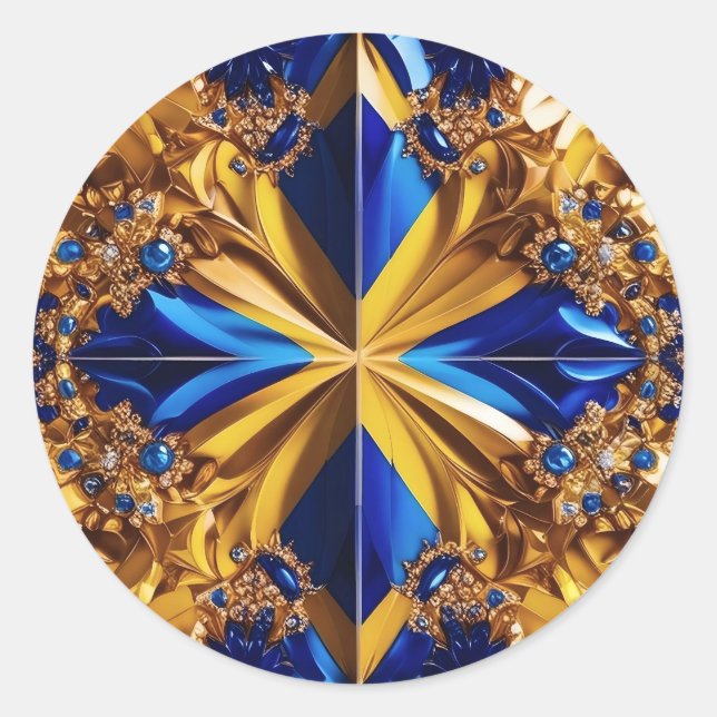 Rond Sticker avec Design de couleurs Suède (Devant)