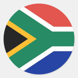 Rond Sticker avec drapeau d'Afrique du Sud