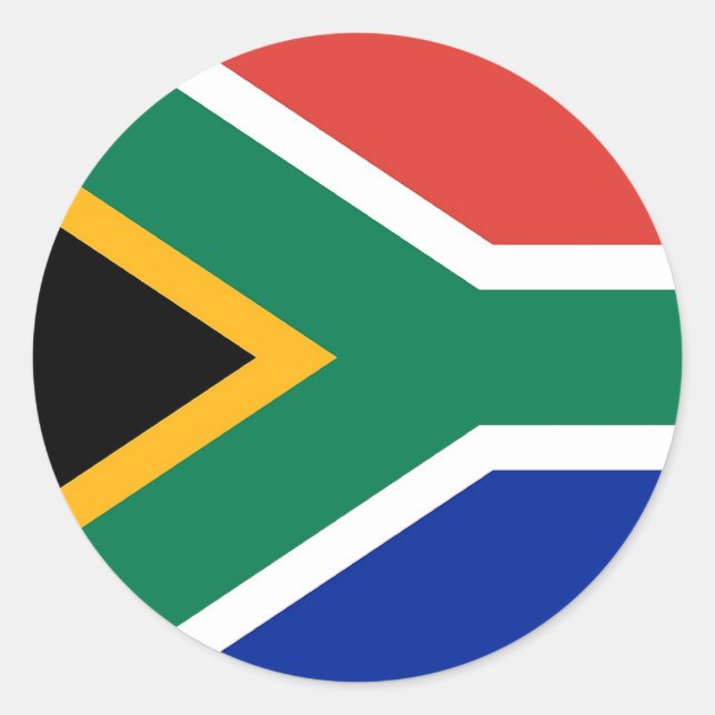 Rond Sticker avec drapeau d'Afrique du Sud (Devant)