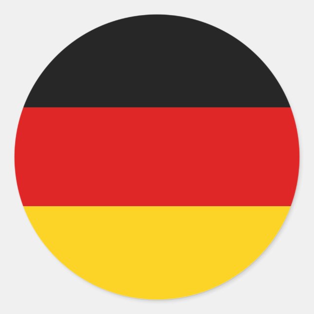 Rond Sticker avec Drapeau d'Allemagne (Devant)