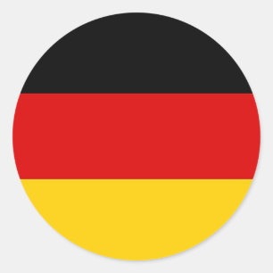 Rond Sticker avec Drapeau d'Allemagne