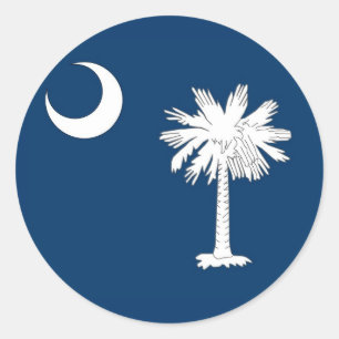 Rond Sticker avec drapeau de Caroline du Sud