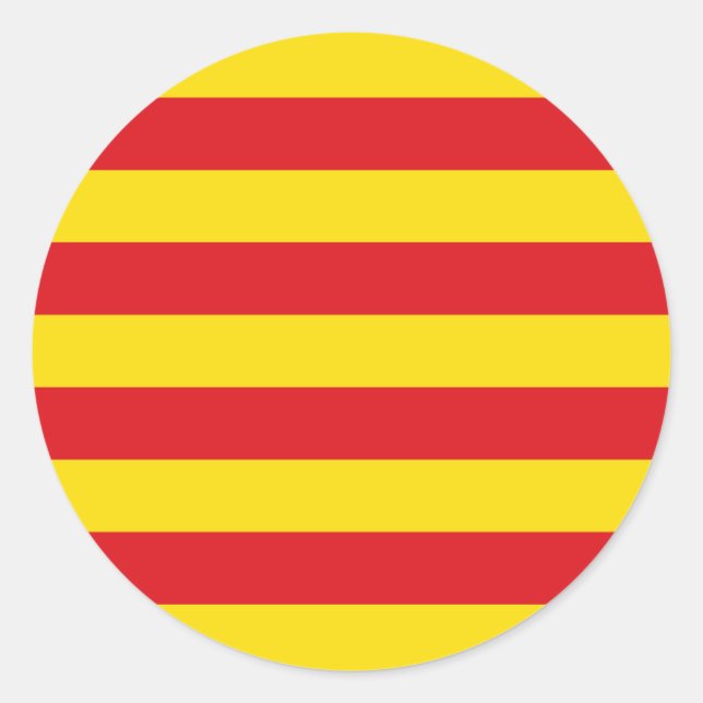 Rond Sticker avec Drapeau de Catalogne (Devant)