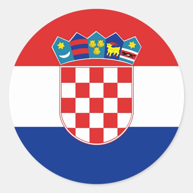 Rond Sticker avec drapeau de Croatie (Devant)