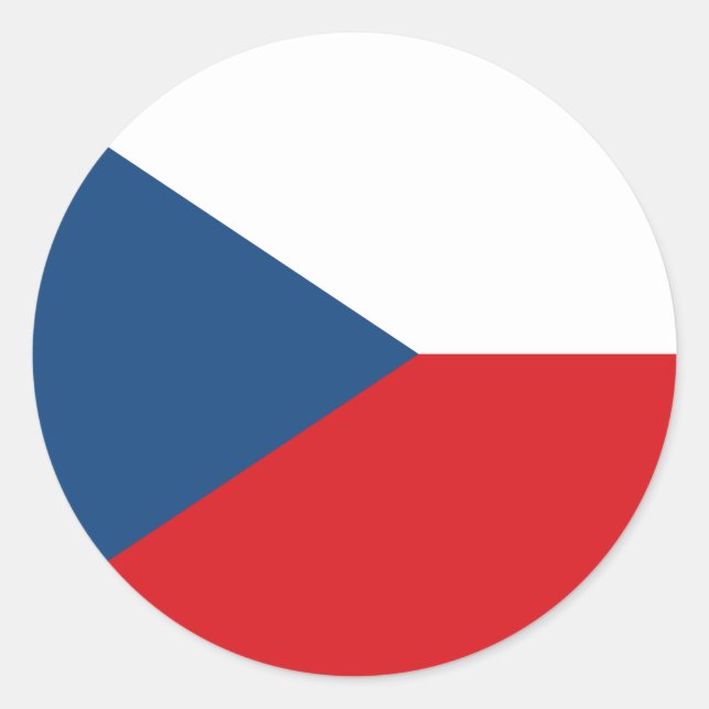 Rond Sticker avec Drapeau de Czechia (Devant)