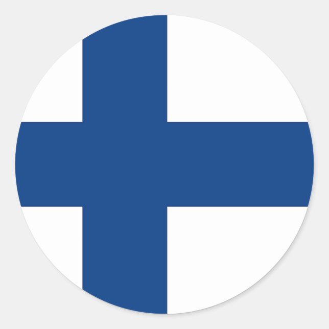 Rond Sticker avec Drapeau de Finlande (Devant)