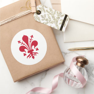 Rond Sticker avec Drapeau de Florence, Italie