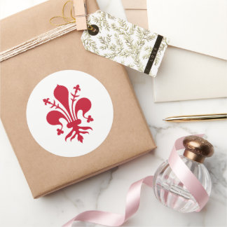 Rond Sticker avec Drapeau de Florence, Italie