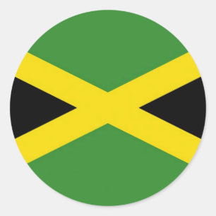 Rond Sticker avec Drapeau de Jamaïque