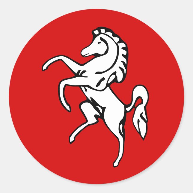 Rond Sticker avec Drapeau de Kent, Angleterre (Devant)