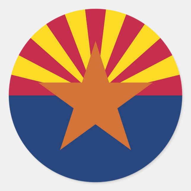 Rond Sticker avec Drapeau de l'Arizona (Devant)