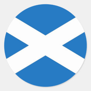 Rond Sticker avec drapeau de l'Écosse
