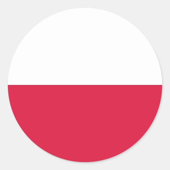 Rond Sticker avec Drapeau de Pologne (Devant)
