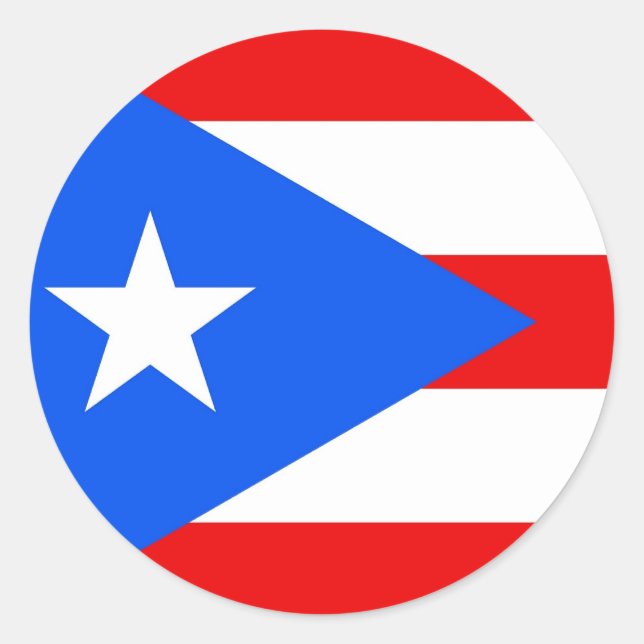 Rond Sticker avec drapeau de Porto Rico (Devant)