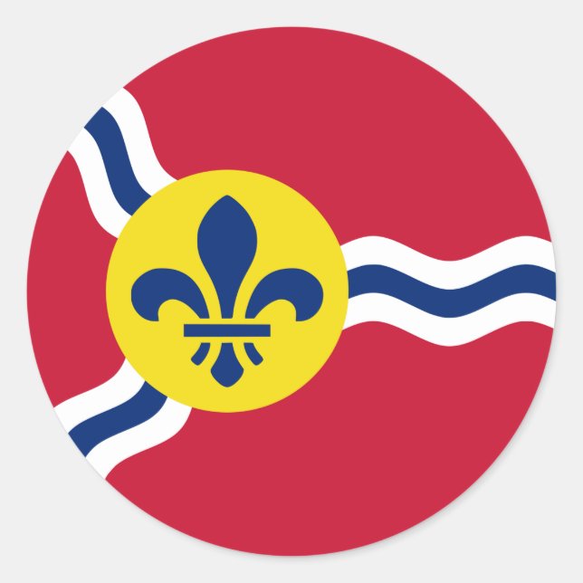Rond Sticker avec Drapeau de Saint-Louis, Missouri (Devant)
