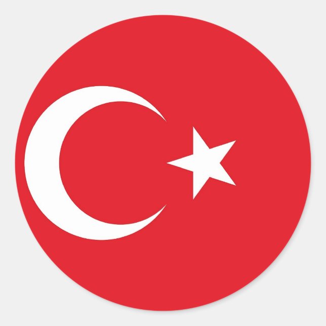 Rond Sticker avec Drapeau de Turquie (Devant)