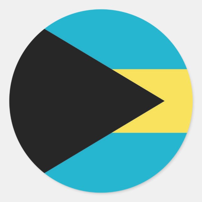 Rond Sticker avec drapeau des Bahamas (Devant)