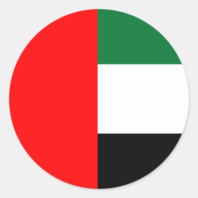 Rond Sticker avec drapeau des Émirats Arabes Unis (Devant)