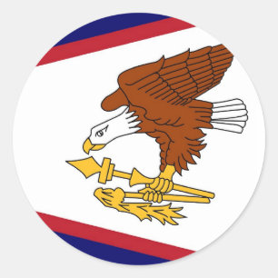 Rond Sticker avec Drapeau des Samoa américaines
