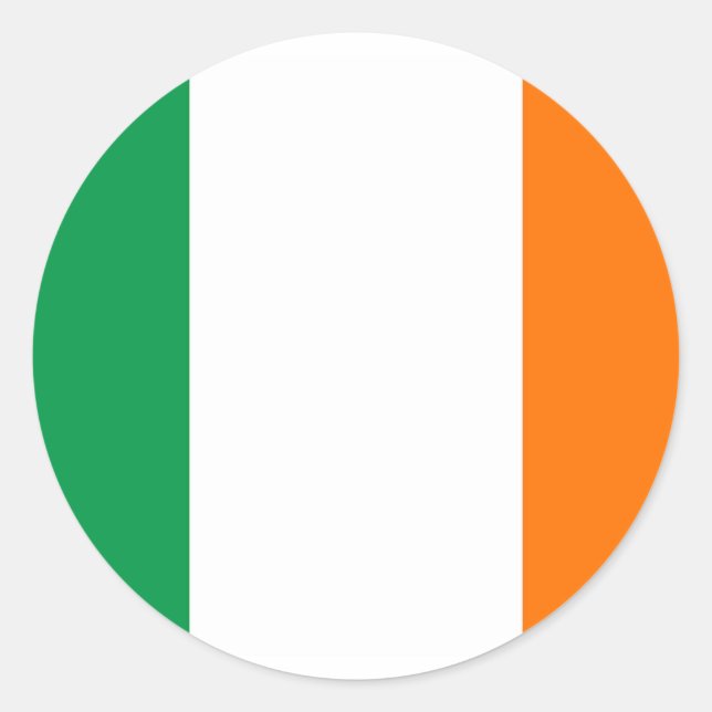 Rond Sticker avec Drapeau d'Irlande (Devant)