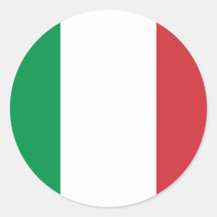 Rond Sticker avec Drapeau d'Italie