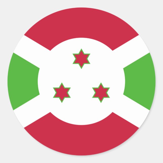 Rond Sticker avec Drapeau du Burundi (Devant)