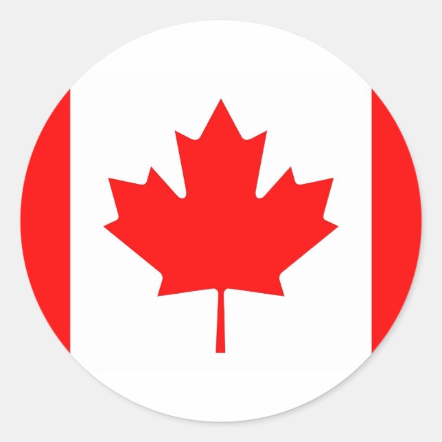 Rond Sticker avec drapeau du Canada (Devant)