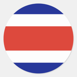 Rond Sticker avec Drapeau du Costa Rica