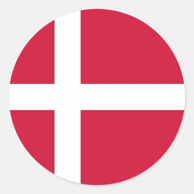 Rond Sticker avec drapeau du Danemark (Devant)