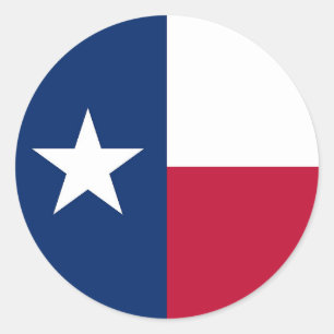 Rond Sticker avec drapeau du Texas