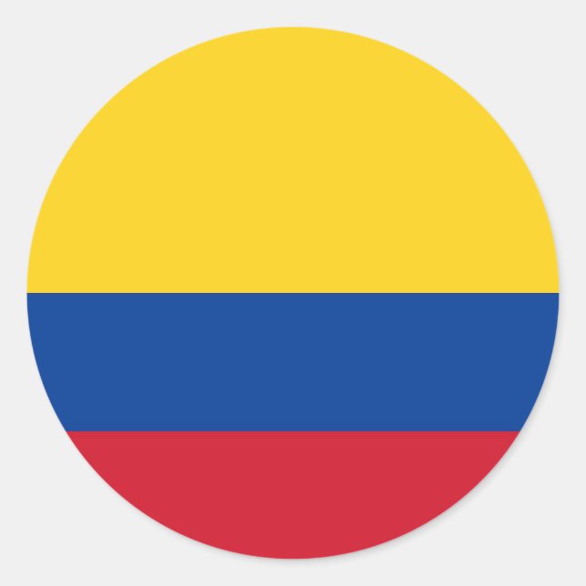 Rond Sticker avec le drapeau de la Colombie (Devant)