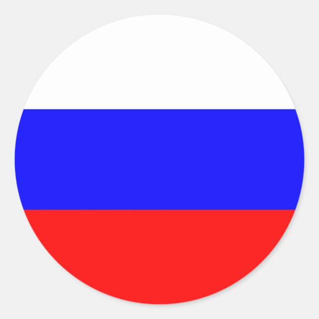 Rond Sticker avec le drapeau de la Russie (Devant)