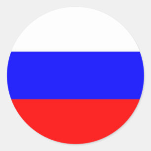Rond Sticker avec le drapeau de la Russie